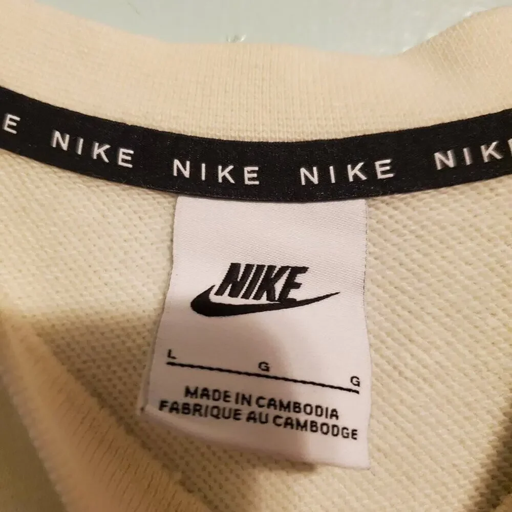 Nike Size Large French Terry Dress Gray White Tiered Colorblock Sleeveless